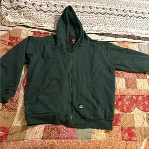 Berne men’s extra large zip up hoodie Green Hooded Zip-Up Sweatshirt